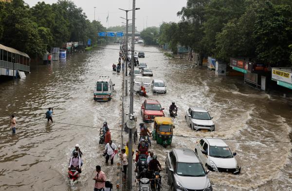 Aftermath of mo<em></em>nsoon rains in New Delhi