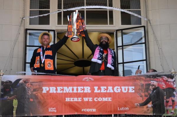 Luton celebrate Premier League promotion with victory parade